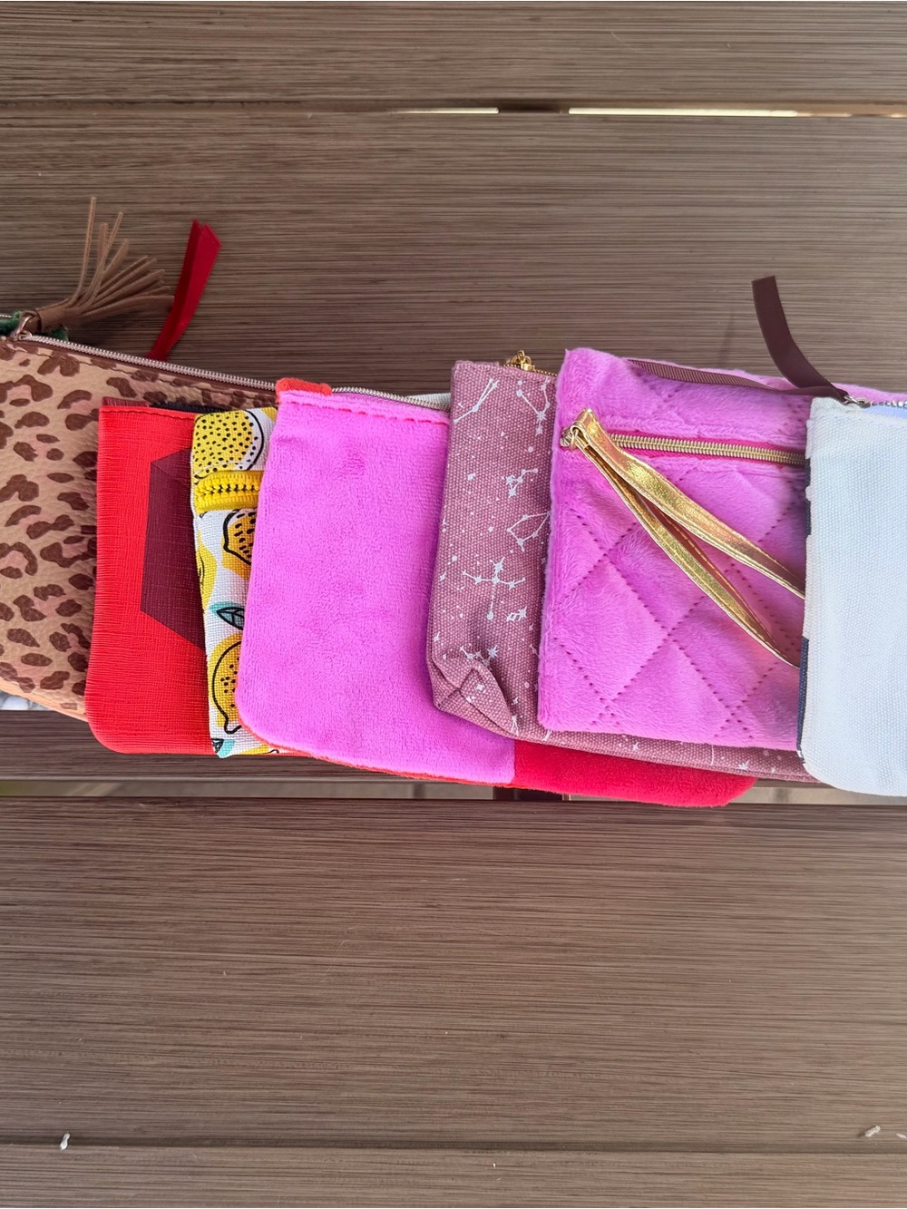 ipsy Pink Quilted and Suede Cosmetic Pouch Set of 10
